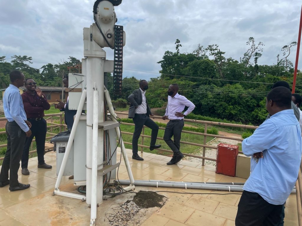 The delegation touring the Ground Stations at EORIC