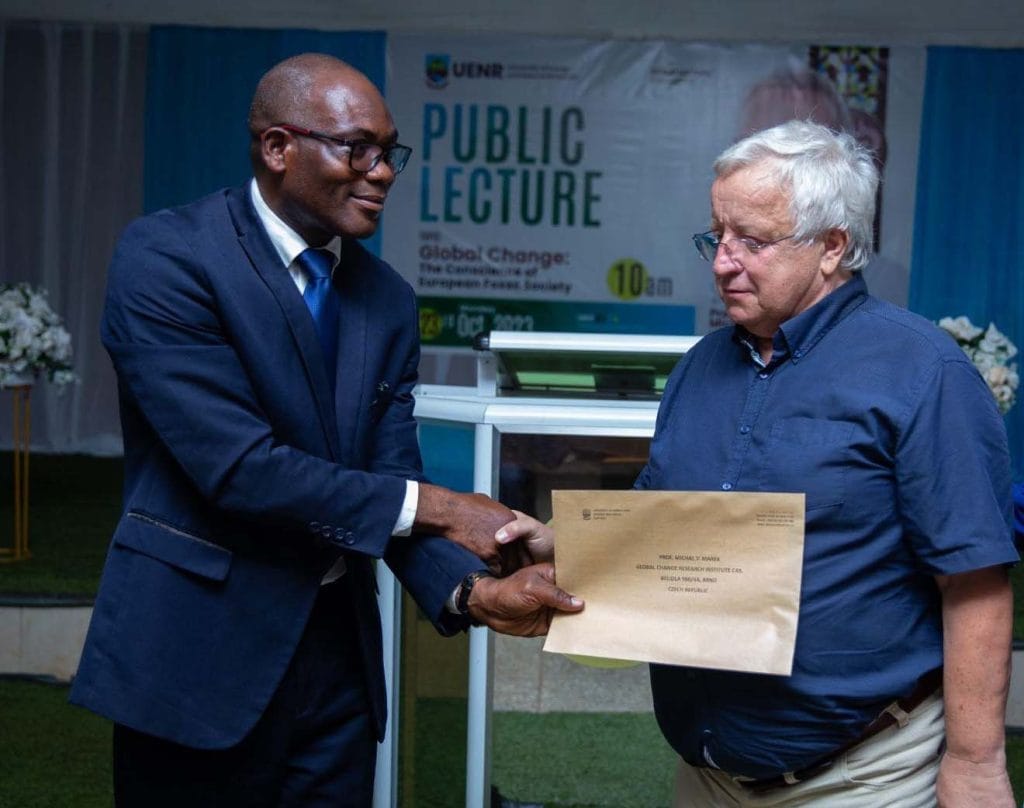 Prof. Marek receiving his appointment letter as a Full Professor of UENR